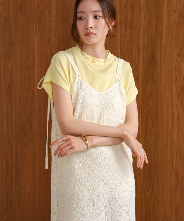 LACE BACK RIBBON CAMI DRESS