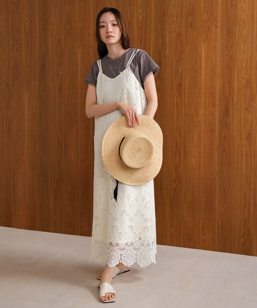 LACE BACK RIBBON CAMI DRESS