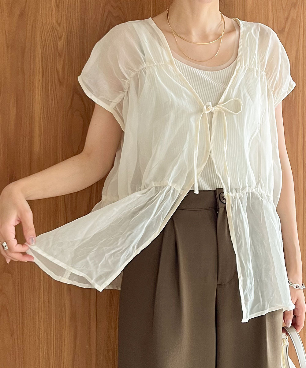 2way gathered blouse