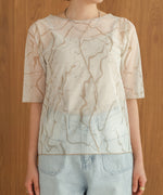 marble sheer mesh tops
