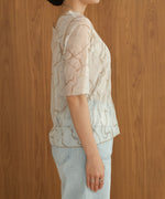 marble sheer mesh tops