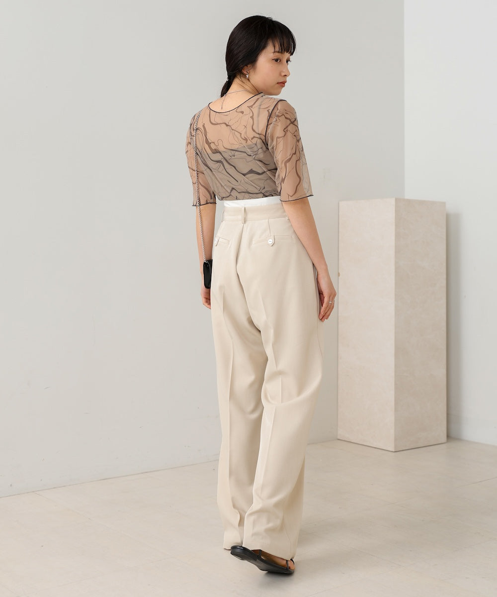 marble sheer mesh tops