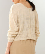 shirred 2way knit tops