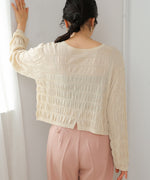 shirred 2way knit tops