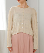 shirred 2way knit tops