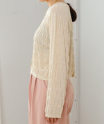 shirred 2way knit tops