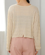 shirred 2way knit tops