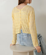 shirred 2way knit tops