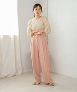 shirred 2way knit tops