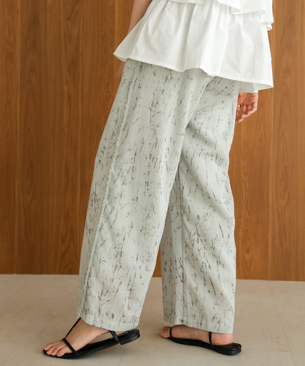 nuance pattern side fringe relaxed pants