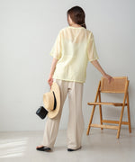 embroidered logo sheer blouse t-shirt