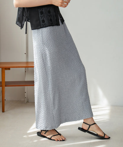 ruched cut I-line skirt