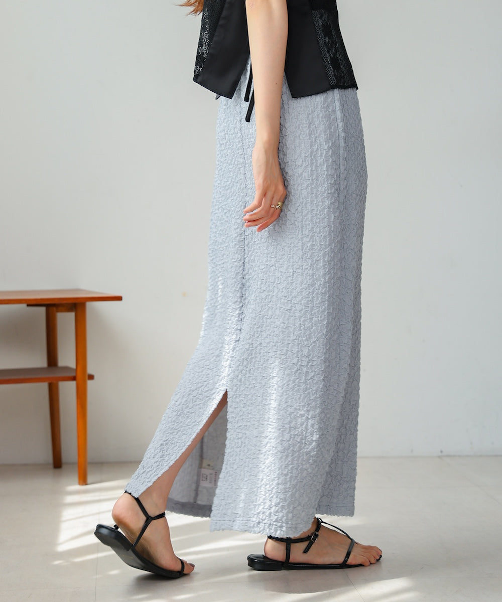 ruched cut I-line skirt