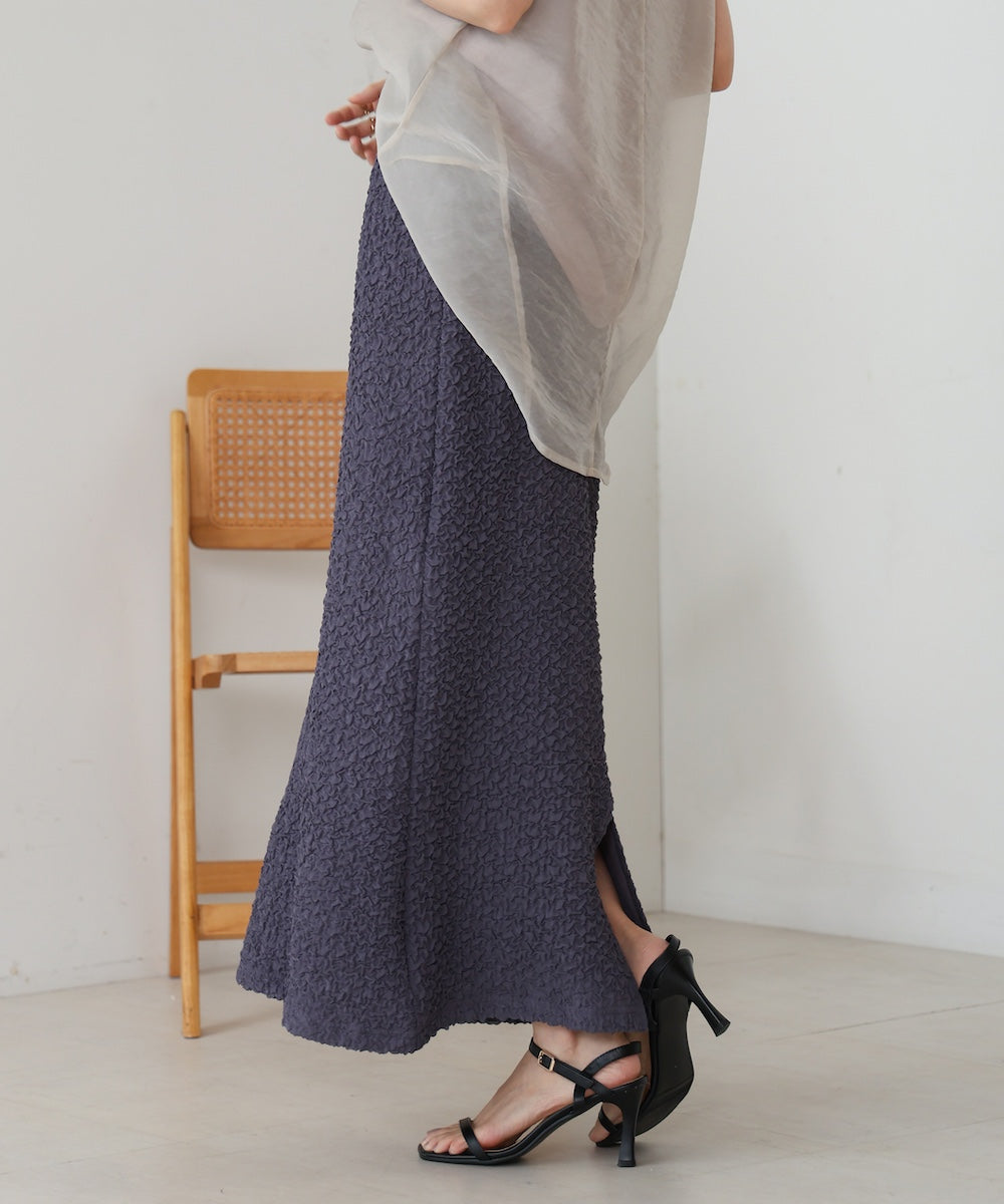 ruched cut I-line skirt