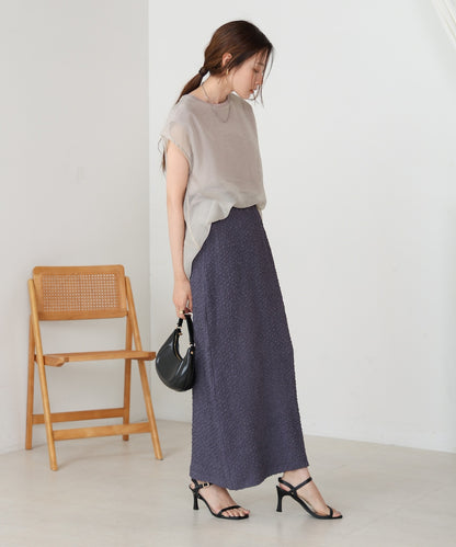 ruched cut I-line skirt