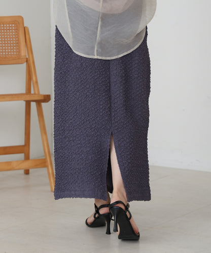 ruched cut I-line skirt