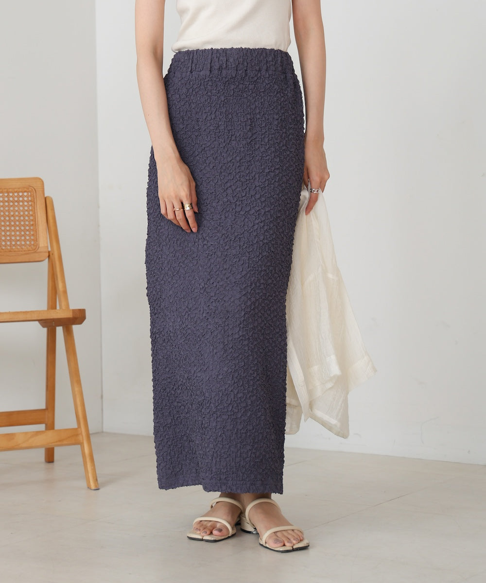 ruched cut I-line skirt