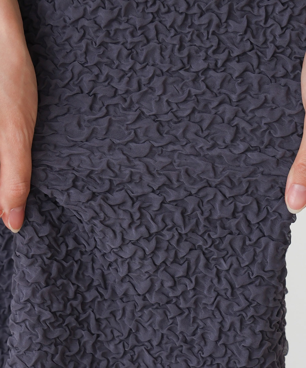 ruched cut I-line skirt