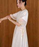 2way sleeve organdy flare onepiece