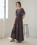 2way sleeve organdy flare onepiece