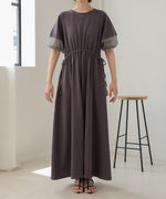 2way sleeve organdy flare onepiece