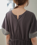 2way sleeve organdy flare onepiece