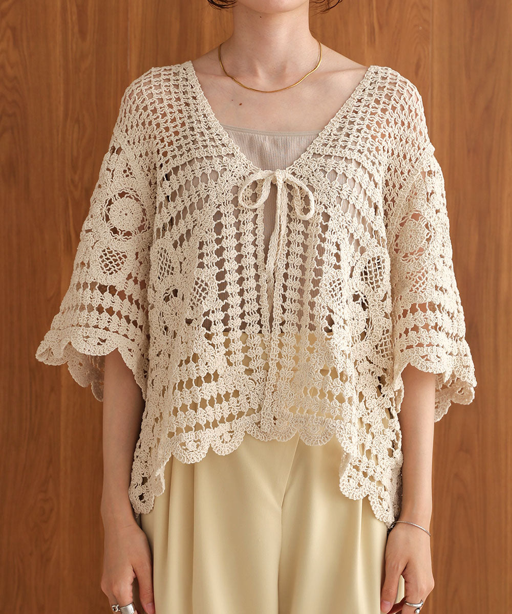 【2024SS】クロシェ半袖カーディガン