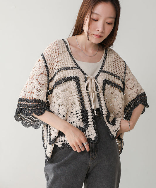 crochet short sleeve cardigan