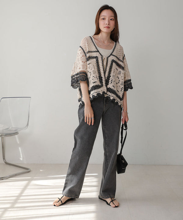 【2024SS】クロシェ半袖カーディガン