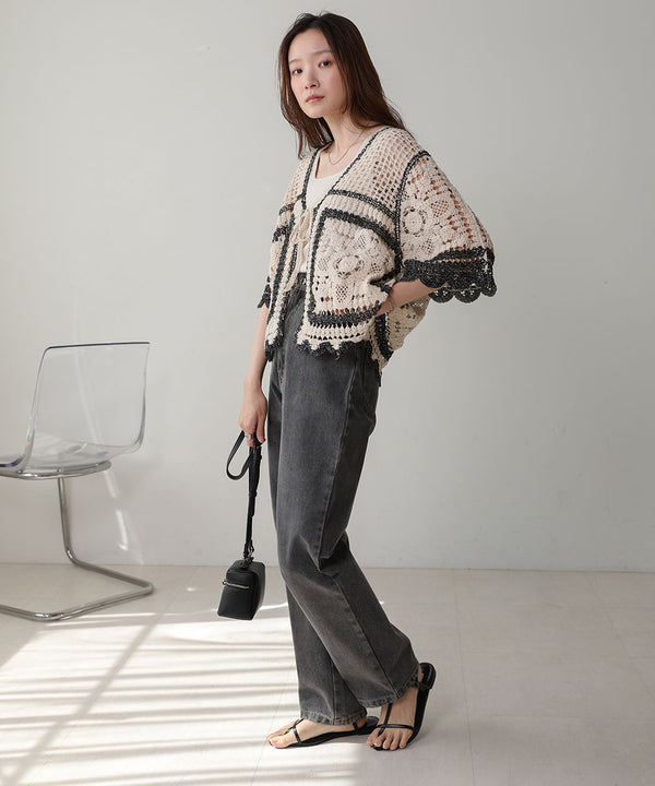 【2024SS】クロシェ半袖カーディガン