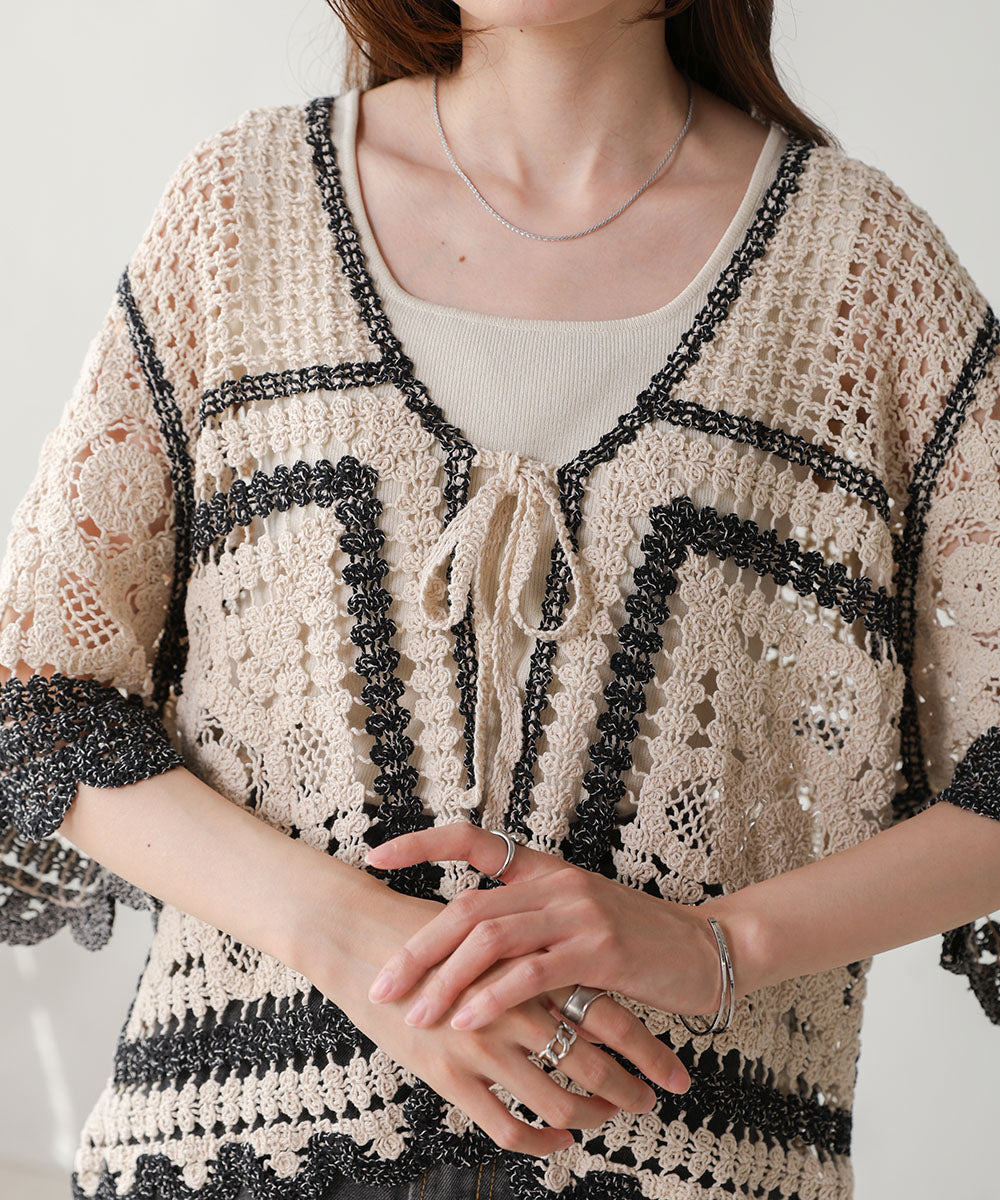 crochet short sleeve cardigan – Bab