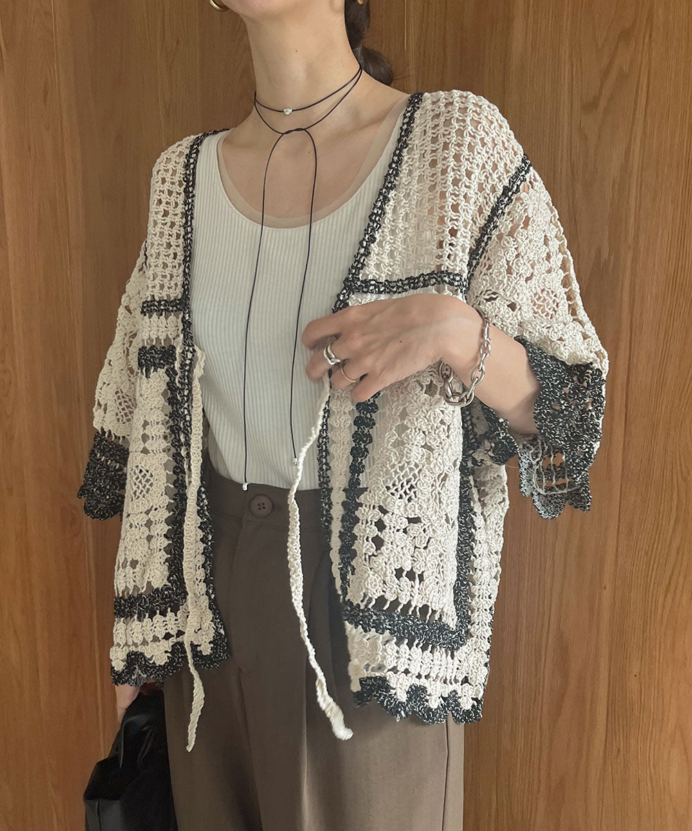 【2024SS】クロシェ半袖カーディガン