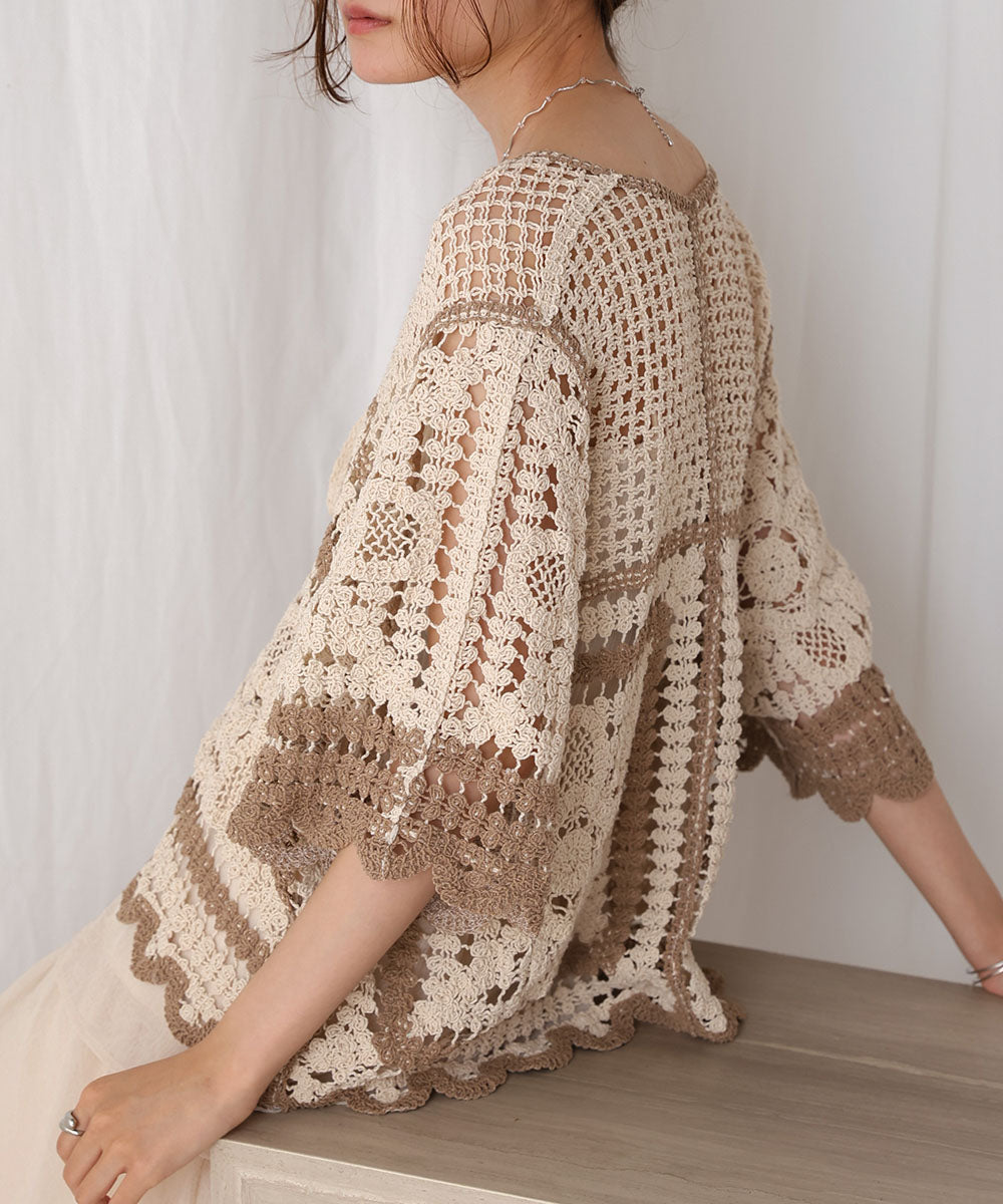 【2024SS】クロシェ半袖カーディガン