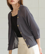 sheer rib knit cardigan