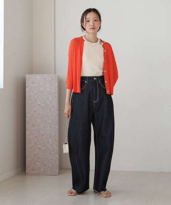 sheer rib knit cardigan