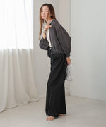 zip sheer blouson with hood