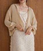 zip sheer blouson with hood