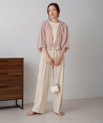 zip sheer blouson with hood
