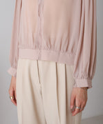 zip sheer blouson with hood