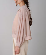 zip sheer blouson with hood