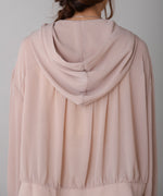 zip sheer blouson with hood