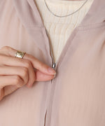 zip sheer blouson with hood