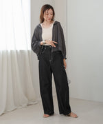 zip sheer blouson with hood