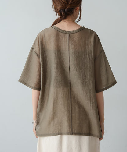 sheer blouse t-shirt