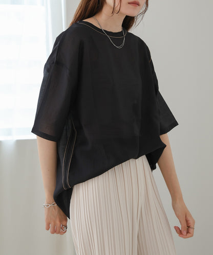 sheer blouse t-shirt