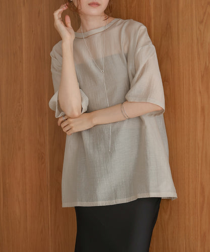 sheer blouse t-shirt