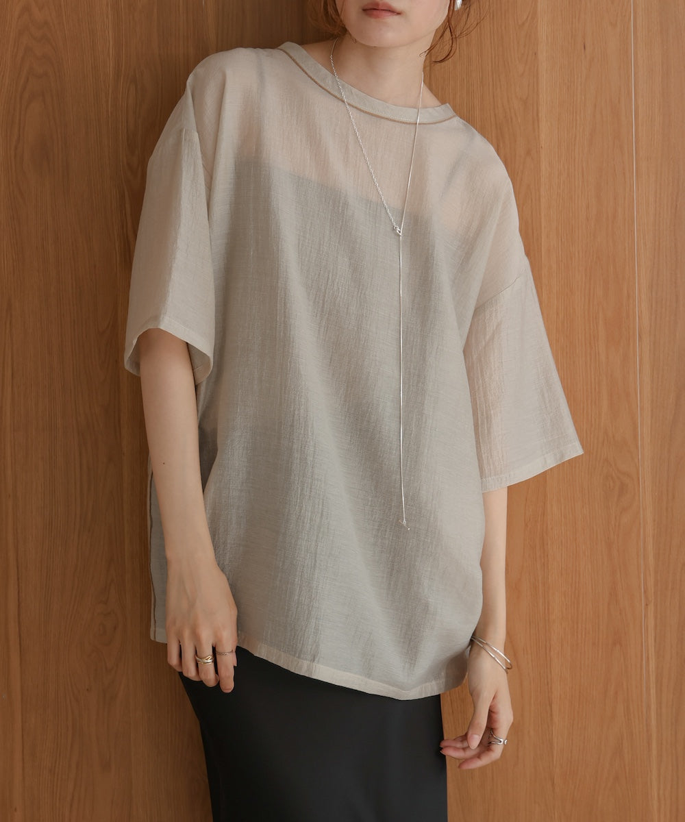 sheer blouse t-shirt