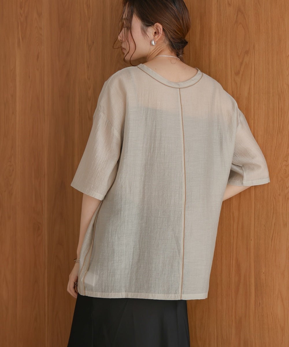 sheer blouse t-shirt