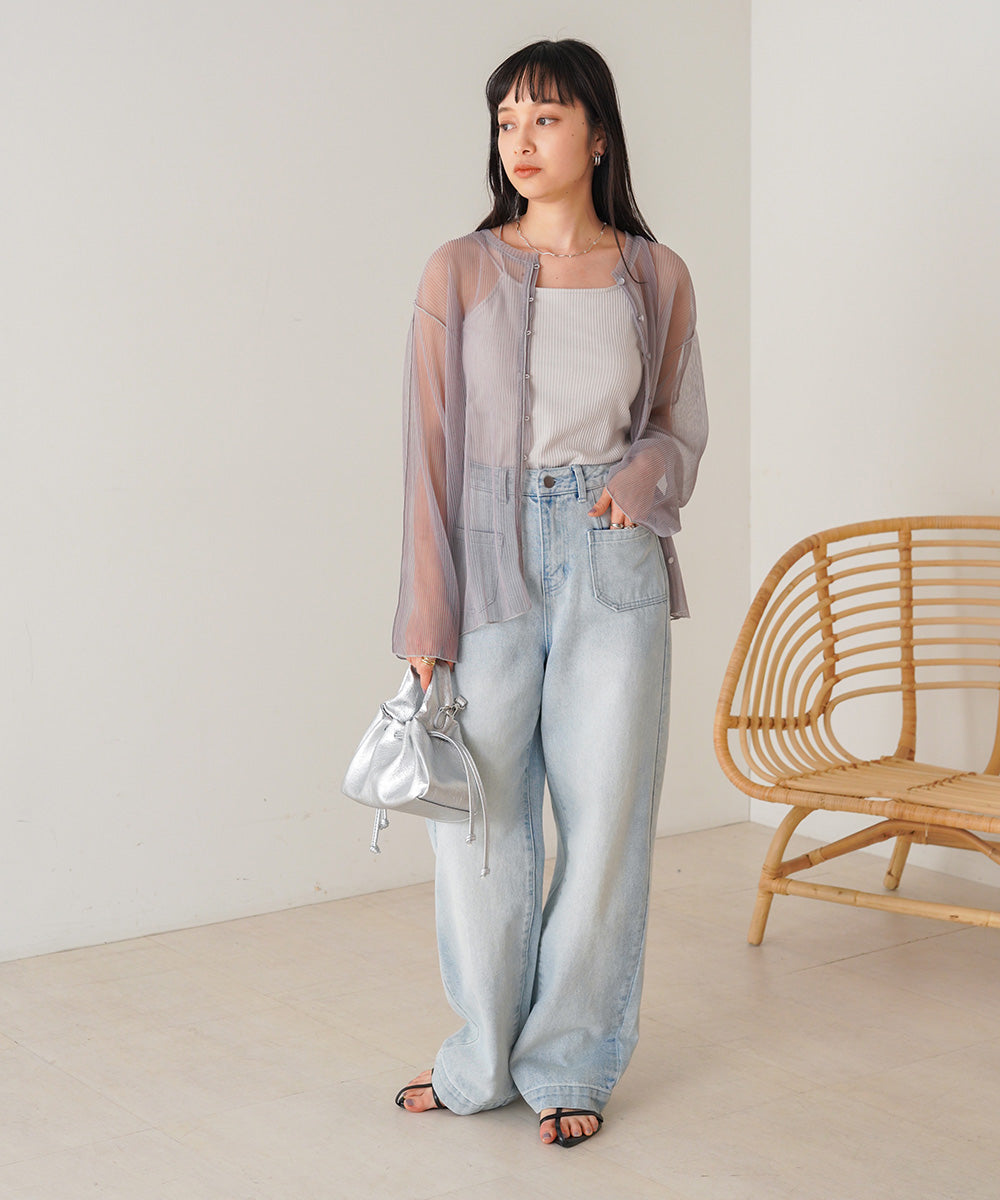 2way mellow tulle cardigan tops