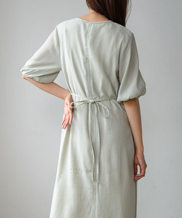 HALF SLEEVE JACQUARD SWITCHING ONEPIECE